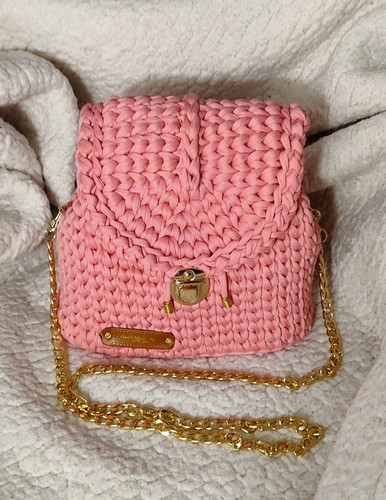 Bella borsa rosa - rosa, fatta