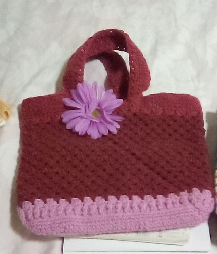 Borsa all uncinetto - fatta, a