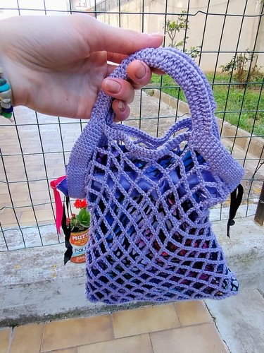 Borsa rete all uncinetto - borsa, a