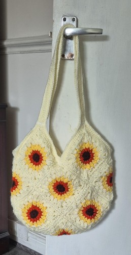 Borsa tote quadrata girasole