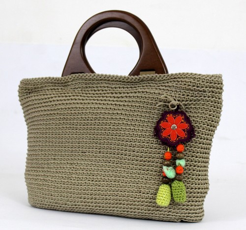 Borsa beige fatta - fatta, mano